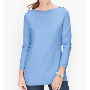 Talbots Size 2X Basket Weave Sweater Blue Bateau Neckline Women’s Plus Size